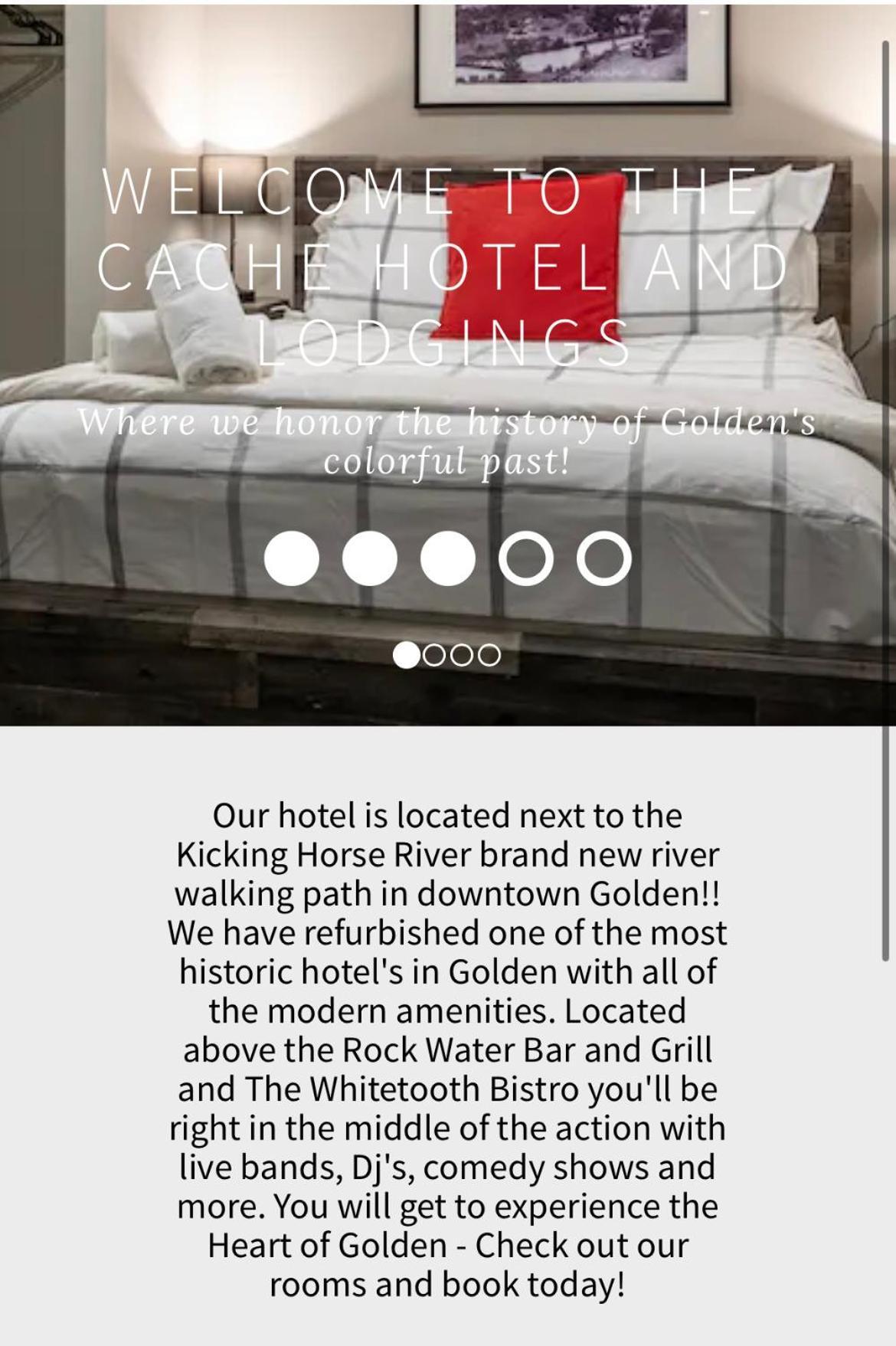 The Cache Hotel And Lodgings Golden Bagian luar foto